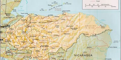 Roatan 베이 섬 지도 온두라스