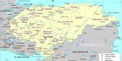 의 지도의 정치 지도 온두라스